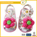 Zhejiang sapatos sapatos fábrica vestido flor bebê sandálias descalças